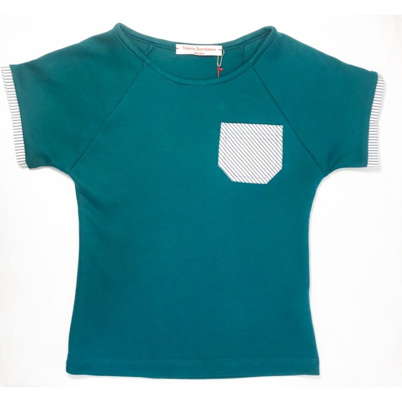 Emerald T-shirt with A Striped pocket