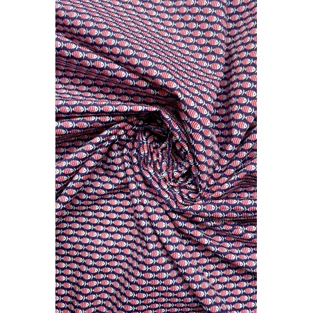 RED FISH PRINTED POPLIN