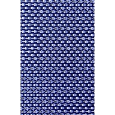 BLUE FISH PRINTED POPLIN