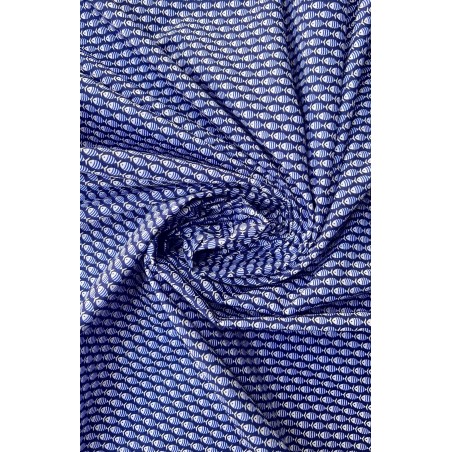 BLUE FISH PRINTED POPLIN