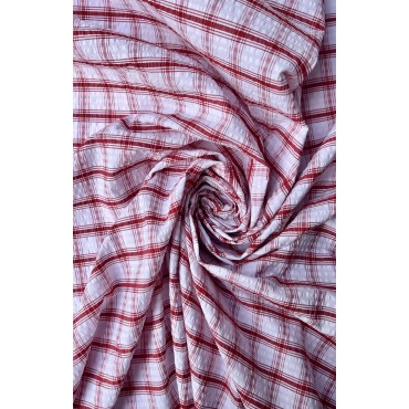 RED CHECKED SEERSUCKER