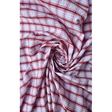 RED CHECKED SEERSUCKER