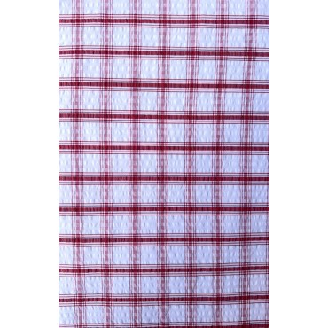 RED CHECKED SEERSUCKER