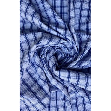 BLUE CHECKED SEERSUCKER