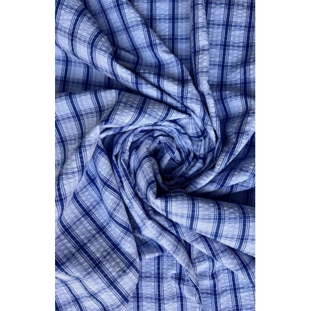 BLUE CHECKED SEERSUCKER