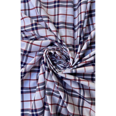 White Tartan Poplin