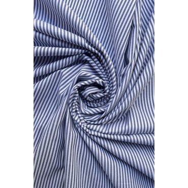 STRIPED BLUE POPLIN